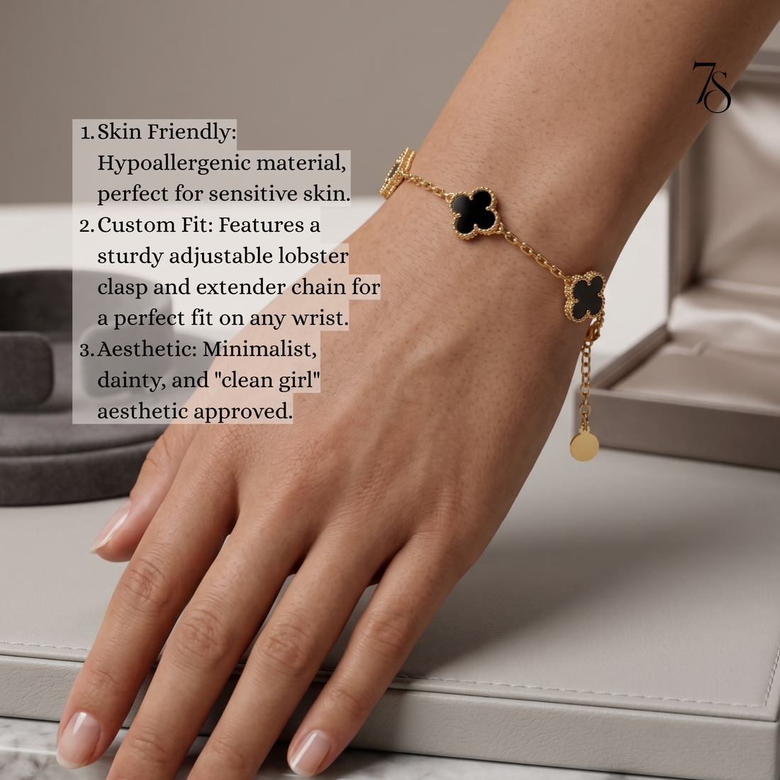 Reversible Clover Charm Bracelet