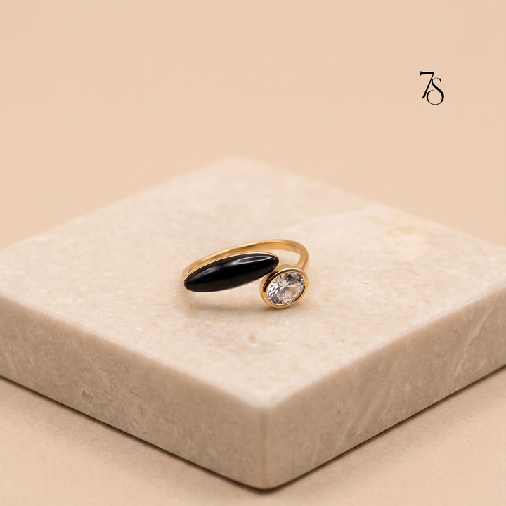 Dual-Stone Adjustable Wrap Ring