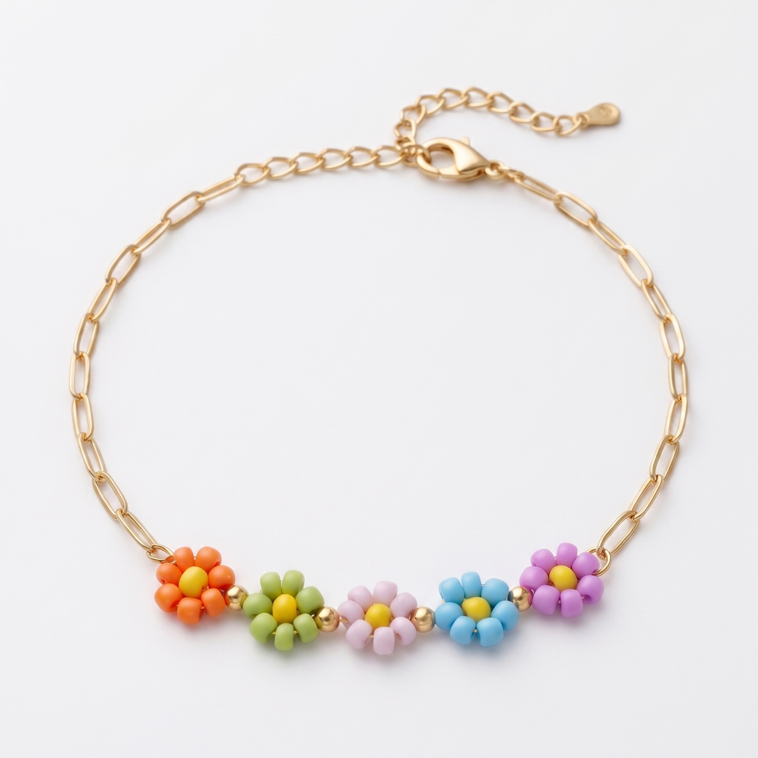 Pastel Bloom Chain Bracelet