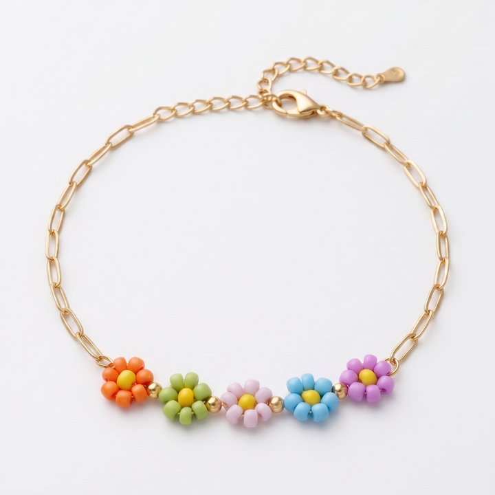 Pastel Bloom Chain Bracelet
