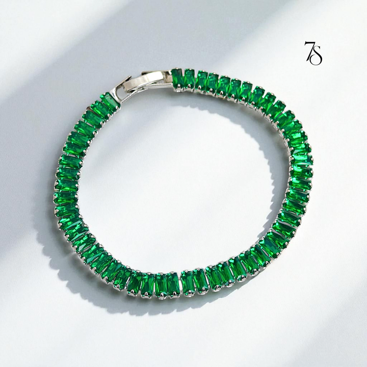 Emerald Elegance Tennis Bracelet