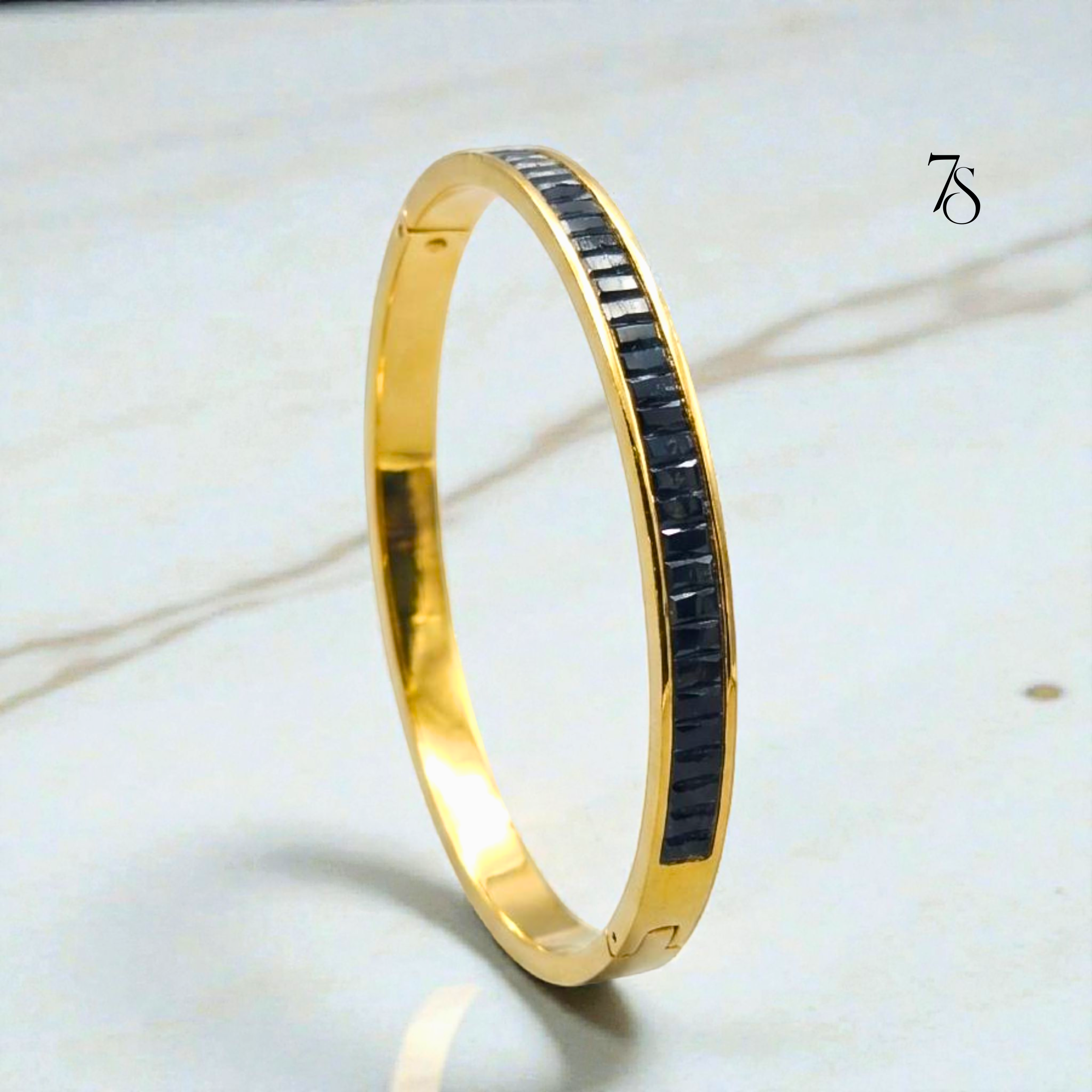 The Midnight Black Bangle Bracelet