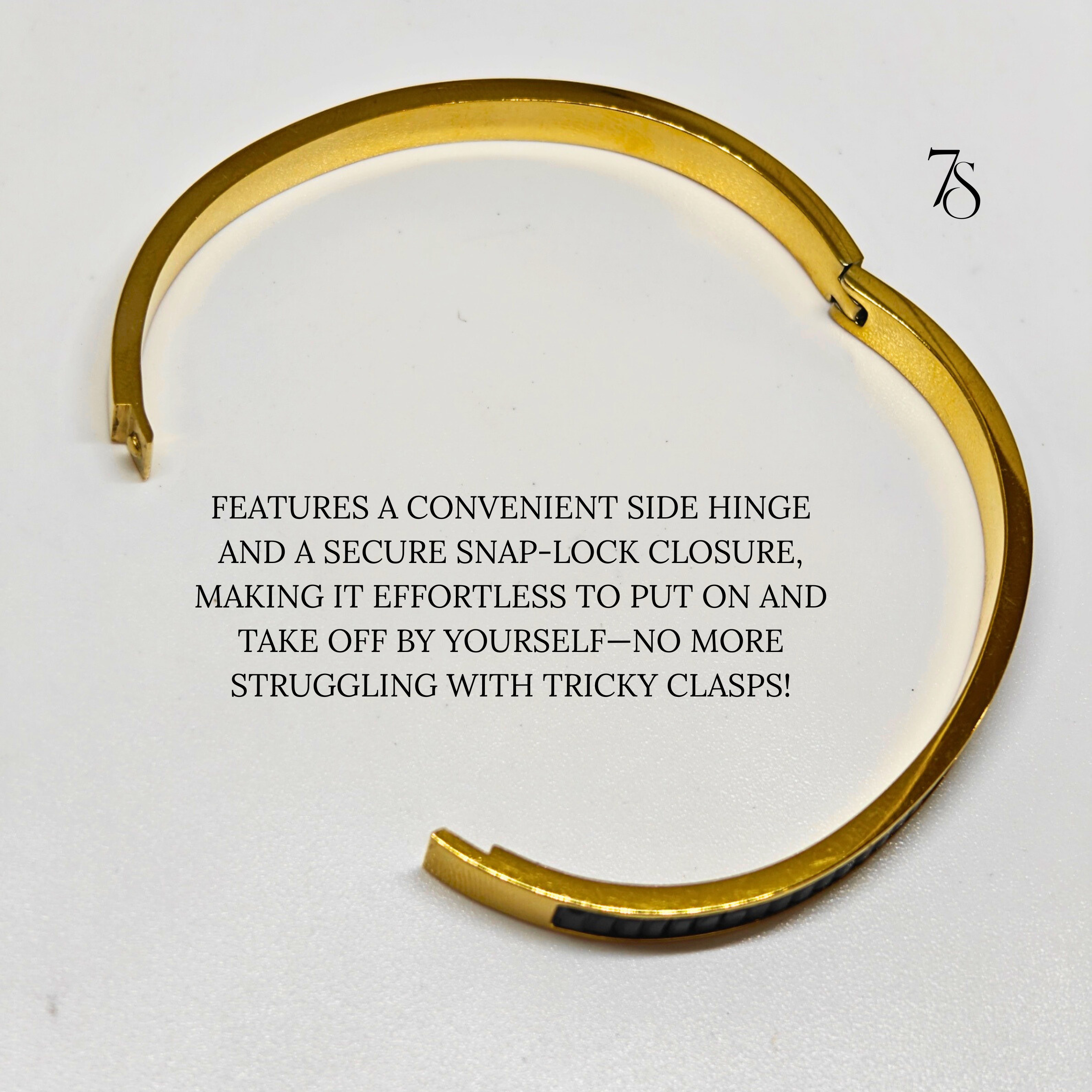 The Midnight Black Bangle Bracelet