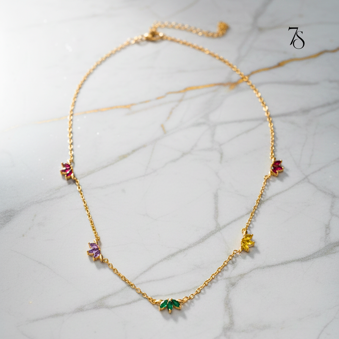 The Multi-Gem Blossom Necklace