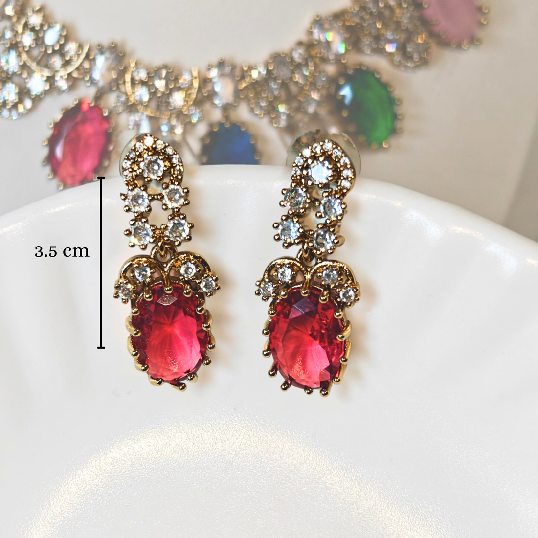 Multi-Color American Diamond (AD) Studded Necklace Set
