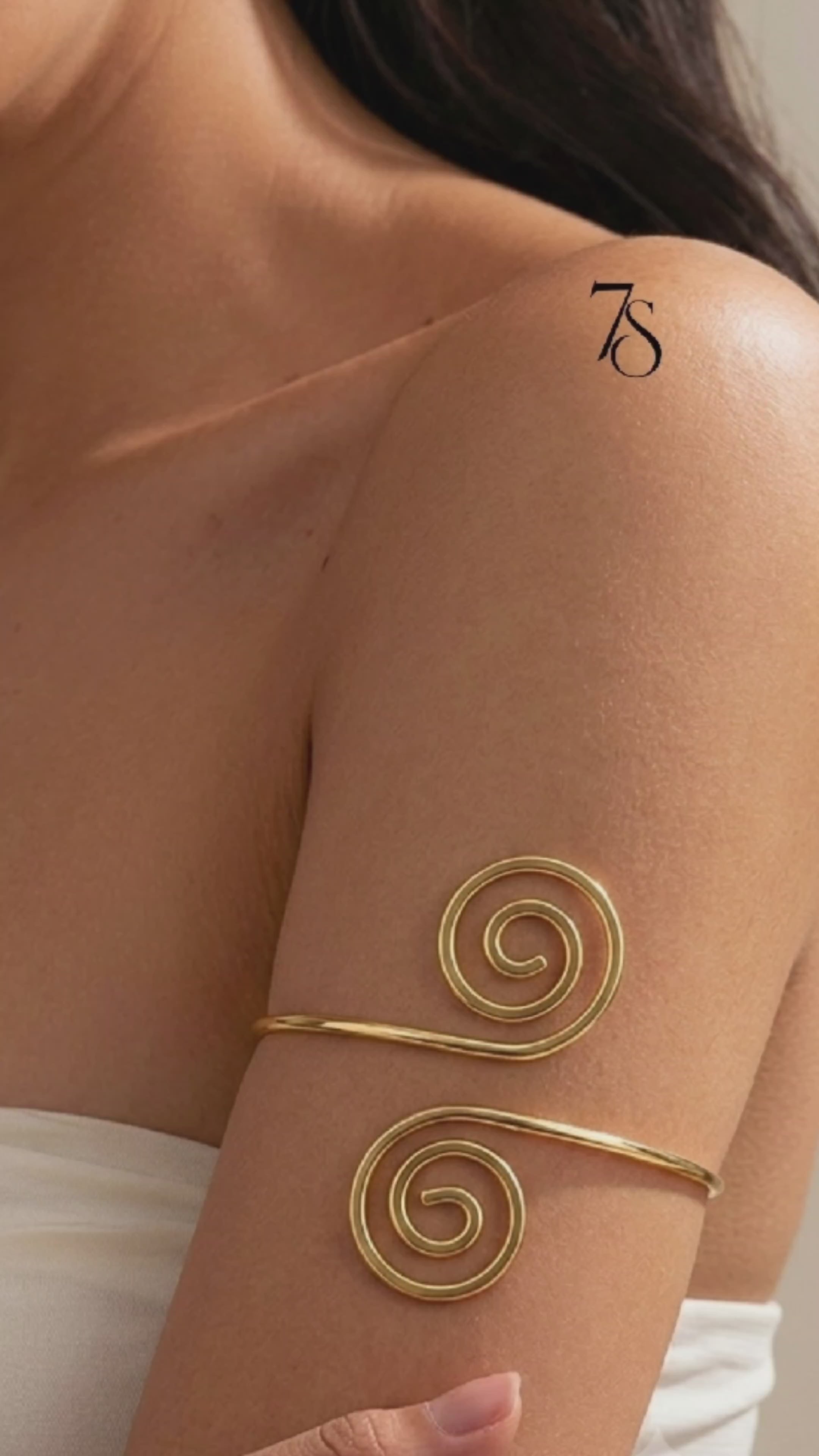 Gold Swirl Arm Cuff Bracelet