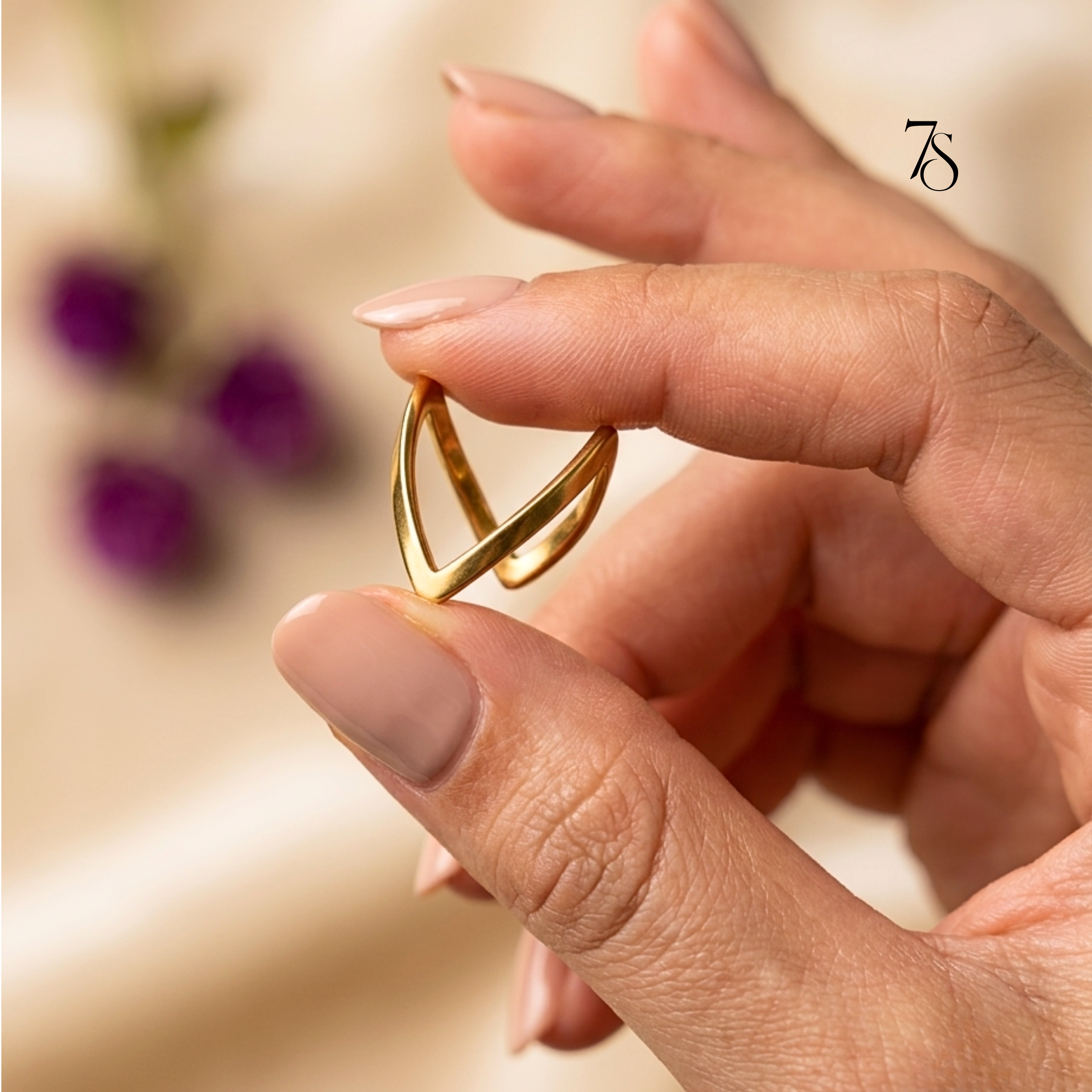 Minimalist V-Shape Gold Ring